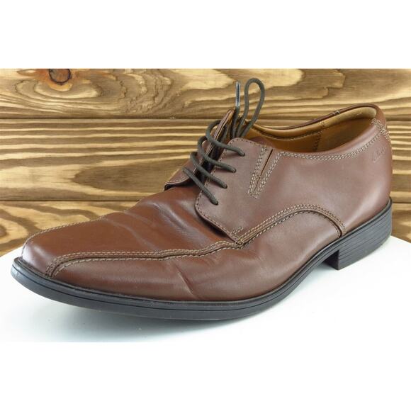 Clarks Shoes Sz 9.5 M Brown Derby Oxfords Leather‎ Men 14885 - Picture 1 of 9
